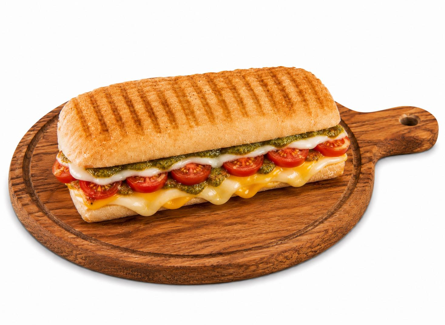 Pesto, Cheese & Cherry Tomato Panini 