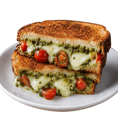 Pesto, Cheese & Cherry Tomato Toastie 
