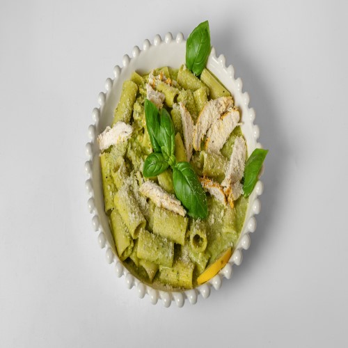 13- Rigatoni With Pesto & Breast Roast Chicken 