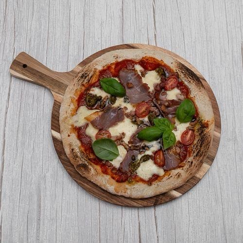 13- Prosciutto & Pesto Verde Pizza 